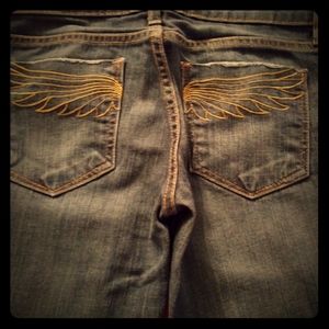 Angel wing design jeans